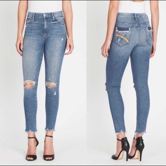 MOTHER The Looker High Rise Ankle Chew Skinny Jeans - Learning to Hula Size 27 - Picture 16 of 16